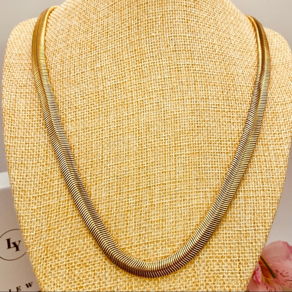 Mega Herringbone 18K Gold -Titanium Steel Necklace - Picture 7 of 14